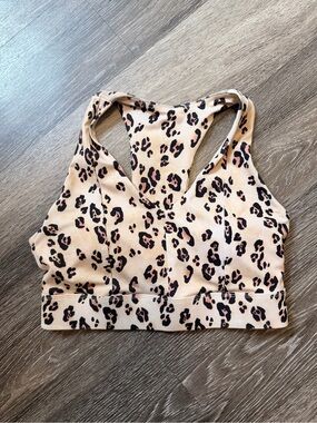 Fabletics Leopard Racerback Sports Bra